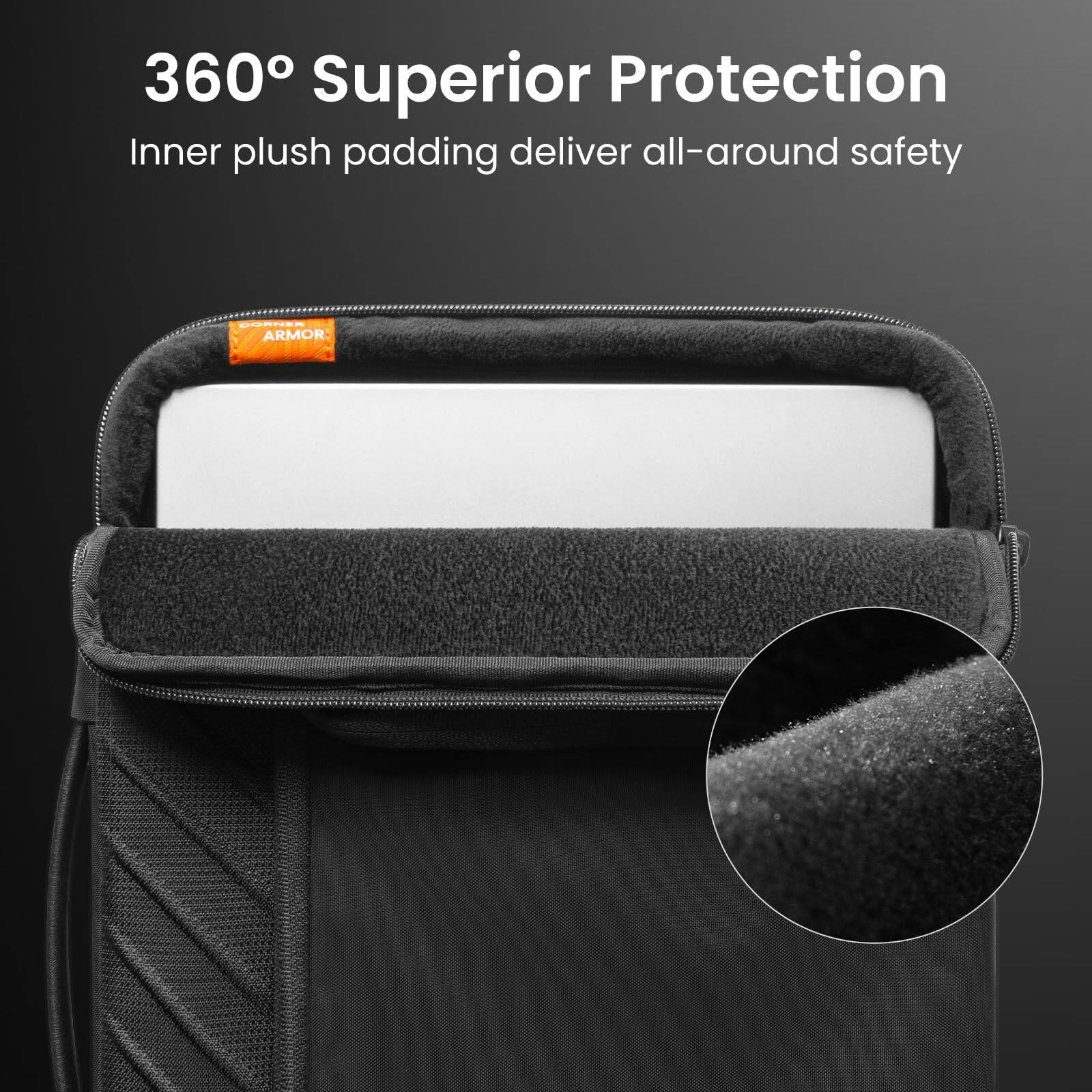 360° Superior Protection  
Inner plush padding delivers all-around safety