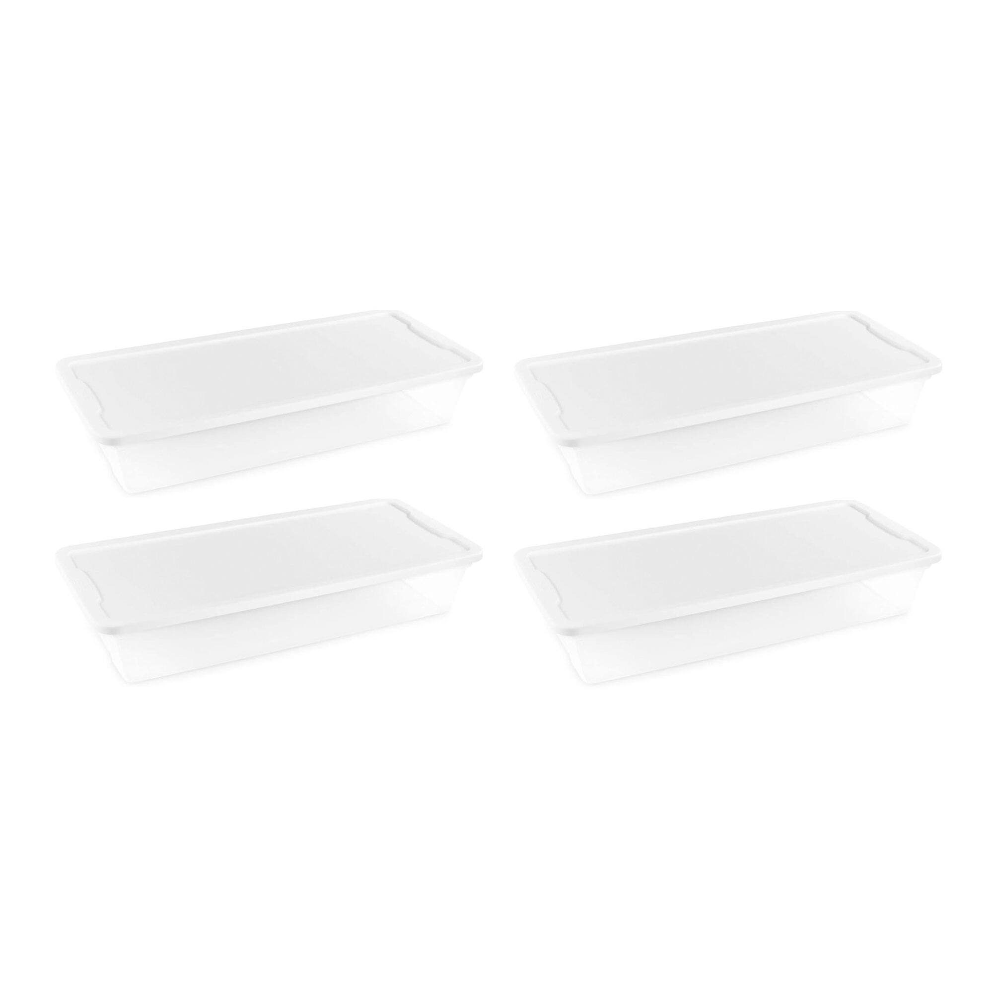 Alt View 8. Homz - Homz Snaplock 41 Qt Stackable Plastic Storage Container w/Latching Lid (4 Pack) - Clear with White Lid.