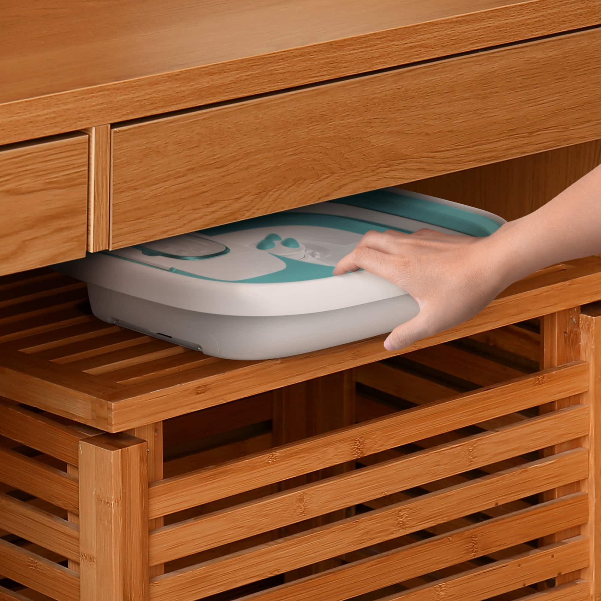 Alt View 14. Homedics - Smart Space Deluxe Footbath with Heat Boost - Blue.