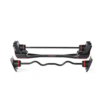 Front. BowFlex - SelectTech 2080 Barbell with Curl Bar - Black.