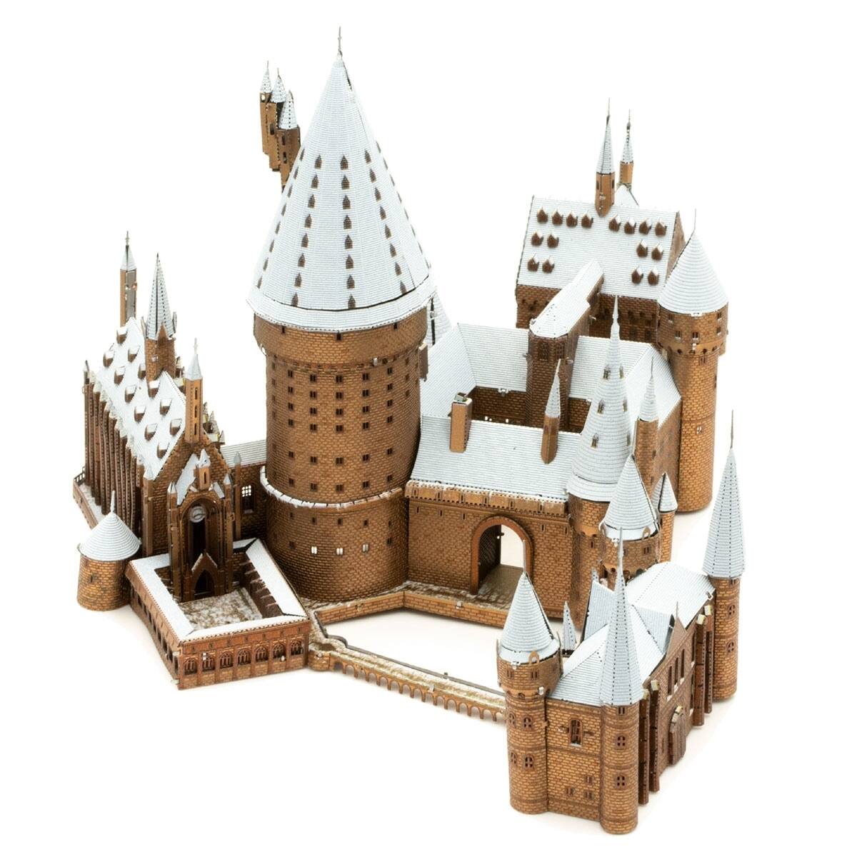 Alt View 1. Metal Earth - Metal Earth Premium Series Hogwarts Castle in Snow 3D Metal Model Kit Fascinations - Silver.