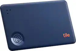 Tile by Life360 - Life360 Tile Slim Wallet Finder, Bluetooth Tracker & Item Locator for Luggage. iOS & Android Compatible. 1-Pack - Navy Blaze - Front_Zoom