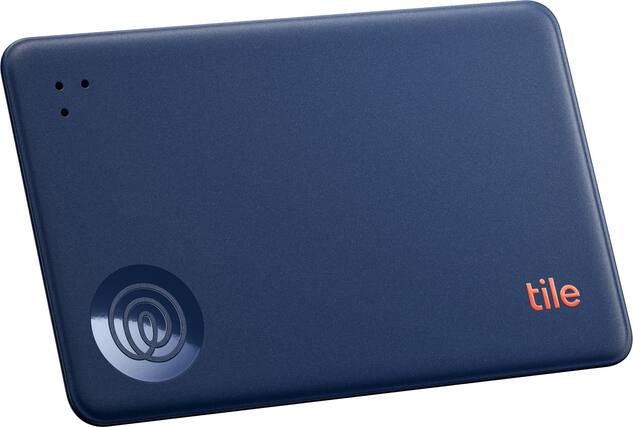 Front. Tile by Life360 - Life360 Tile Slim Wallet Finder, Bluetooth Tracker & Item Locator for Luggage. iOS & Android Compatible. 1-Pack - Navy Blaze.