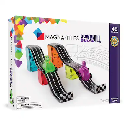 MAGNA-TILES DUO DOWNHILL 40 PIECE SET
MAGNA-TILES DOWNHILL
TRUSTED BRAND - MOST TRUSTED BRAND
WARNING: CHOKING HAZARD - Small parts. Not for children under 3 years.
WARNING: The product contains small magnets. Swallowing of magnets can cause serious injury or death.
FOR AGES 3-99