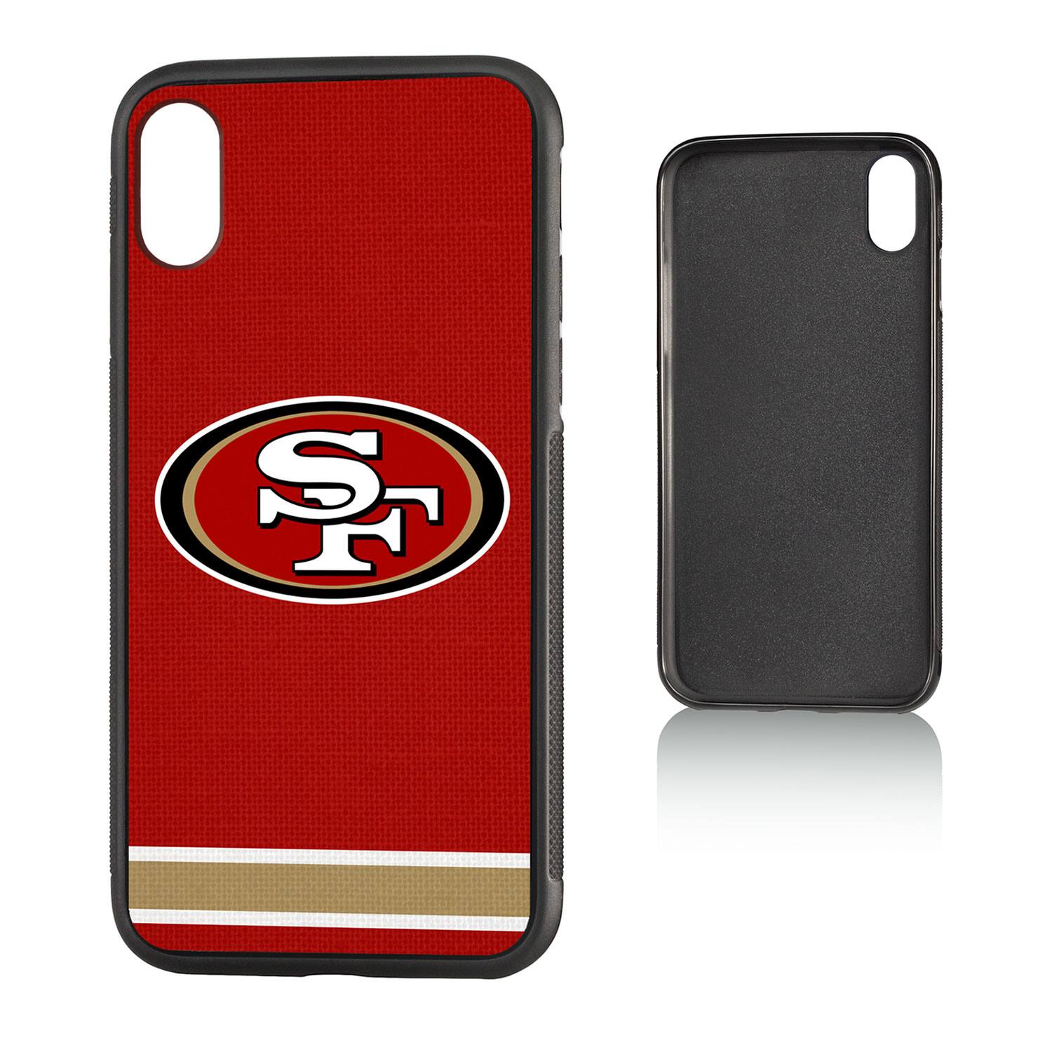 Alt View 2. Keyscaper - San Francisco 49ers iPhone Stripe Design Bump Case - 15 Plus - Multicolor.