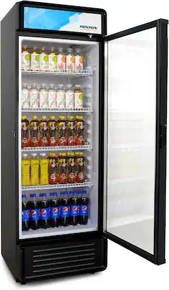 Winado - 12.2 Cu.Ft Commercial Refrigerator Display Refrigerator ETL NSF Certified, Slim Commercial Beverage Cooler Glass Door - Black