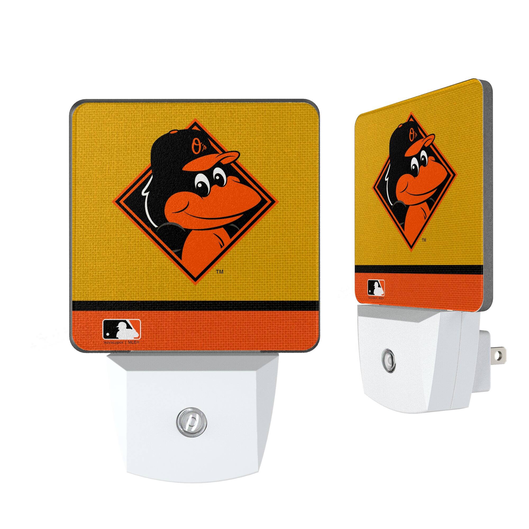 Front. Keyscaper - Baltimore Orioles Stripe Mascot Nightlight 2-Pack - Multicolor.