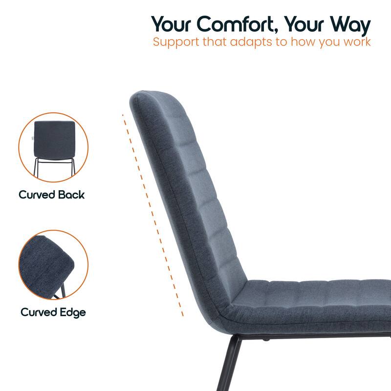 Your Comfort, Your Way  
Support that adapts to how you work  

Curved Back  
Curved Edge