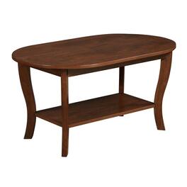 Convenience Concepts - American Heritage Oval Coffee Table with Shelf - Espresso