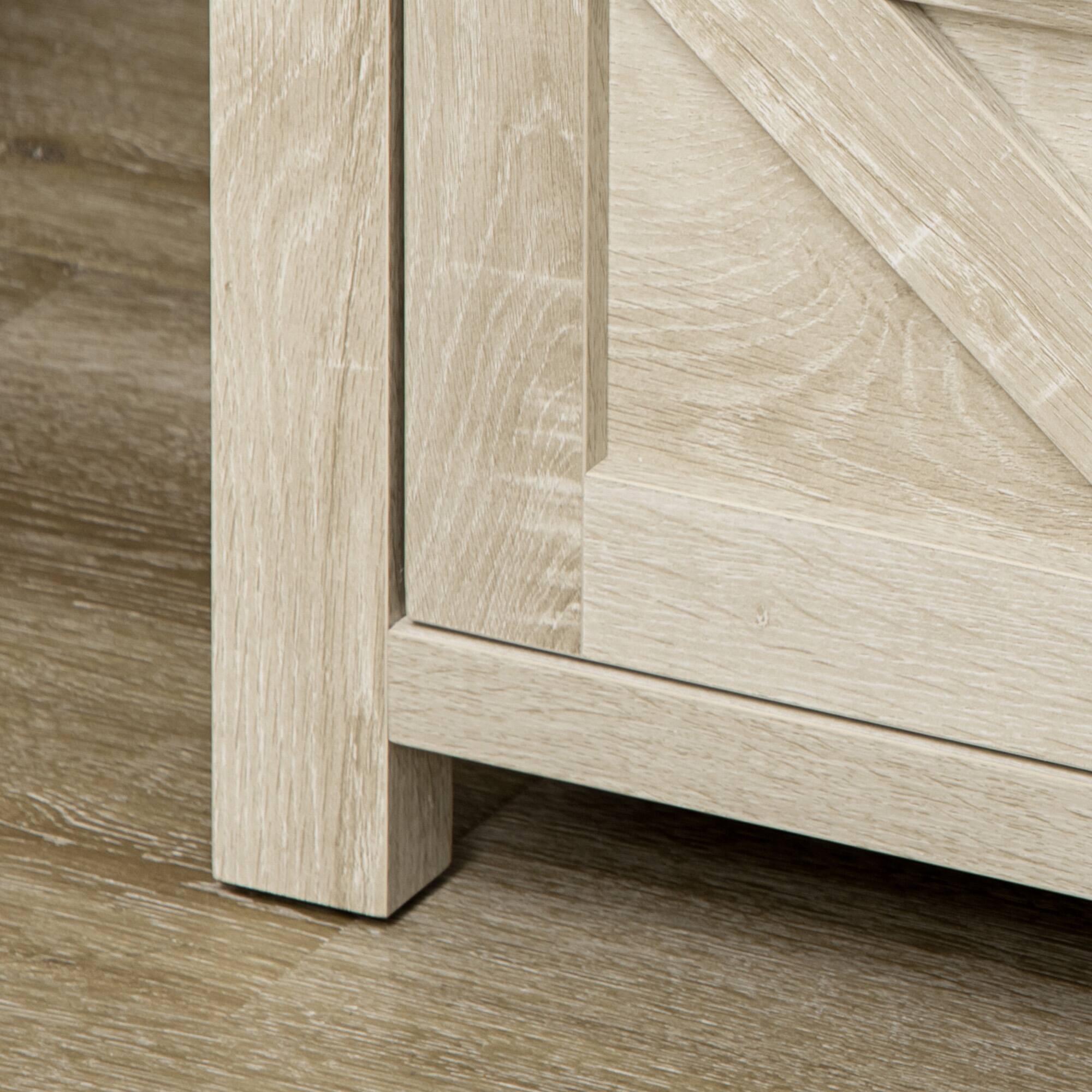 Alt View 4. Homcom - Farmhouse End Table with Drawer, Wood Effect Top - Oak.