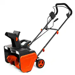 Babevy - 20" Electric Snow Blower - 15-Amp Brushless Motor, 25FT Throw Distance, 180° Rotating Chute & Dual LED Lights - Orange