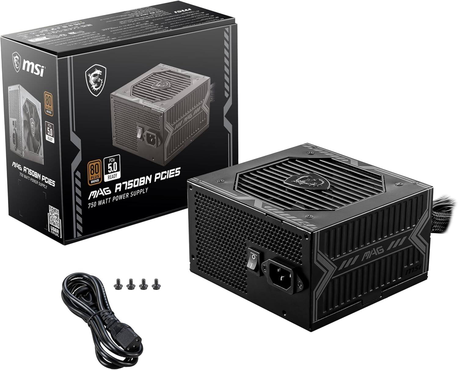 MSI MAG A750BN PCIES 750WATT POWER SUPPLY