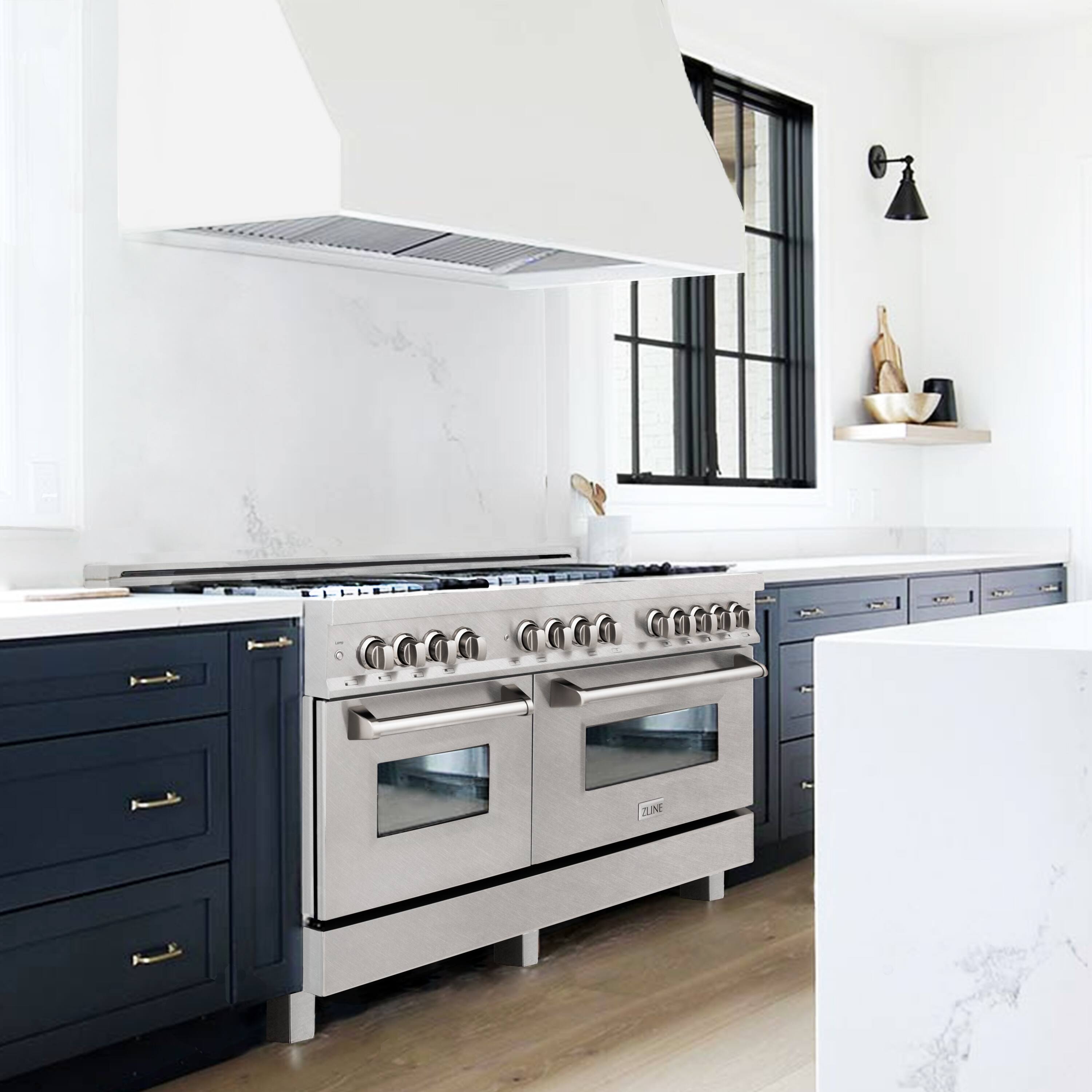 Alt View 15. ZLINE - ZLINE 60 in. Legacy Dual Fuel Range with 8 Brass Burners (RAS-SN-BR-60) - Satin Stainless Steel.