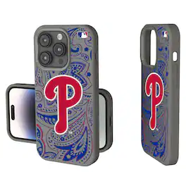 Keyscaper - MLB - Philadelphia Phillies - Paisley iPhone Soft Touch Case - 14 - Gray
