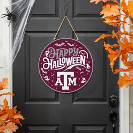 Evergreen Enterprises - Texas A&M Aggies 18" Happy Halloween Wooden Round Door Sign - Multicolor