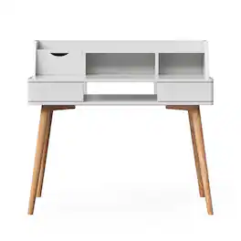 Teamson Home - 40-Inch Writing Desk with Hutch Storage - White
