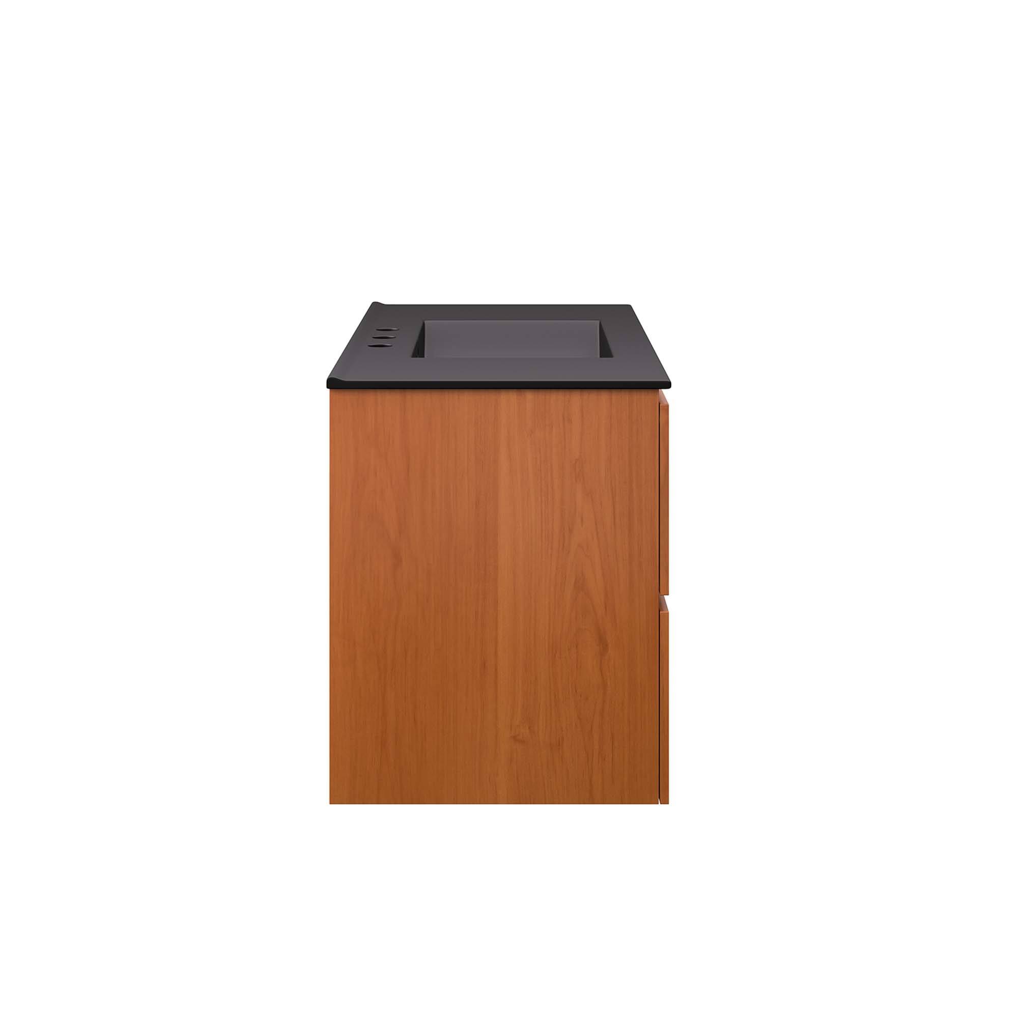 Alt View 1. Modway - Scenic Wall-Mount Bathroom Vanity Basin Included by Modway - Cherry Black.