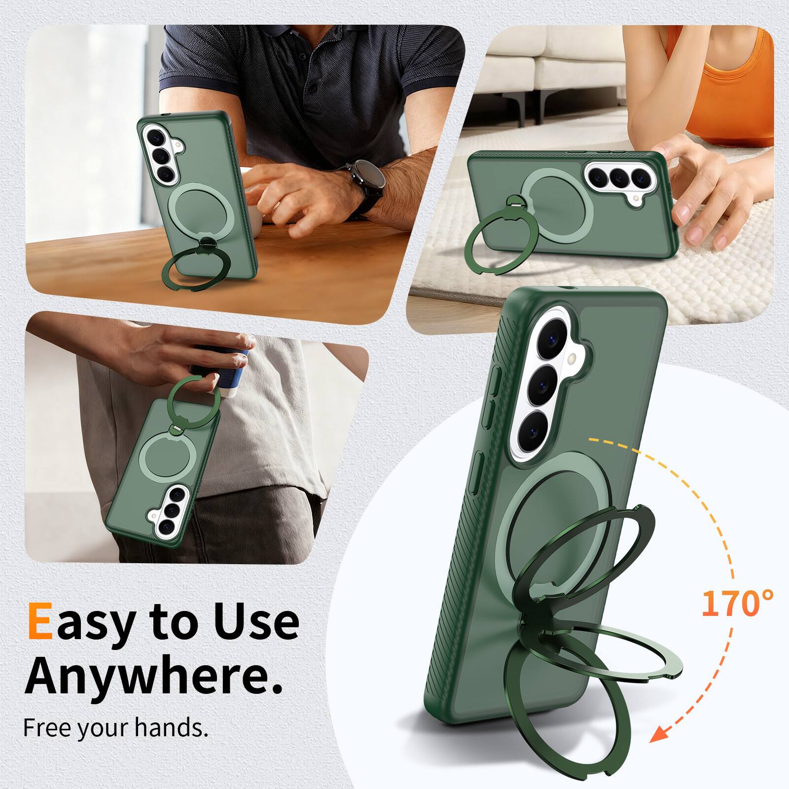 Easy to Use Anywhere.  
Free your hands.  
170°