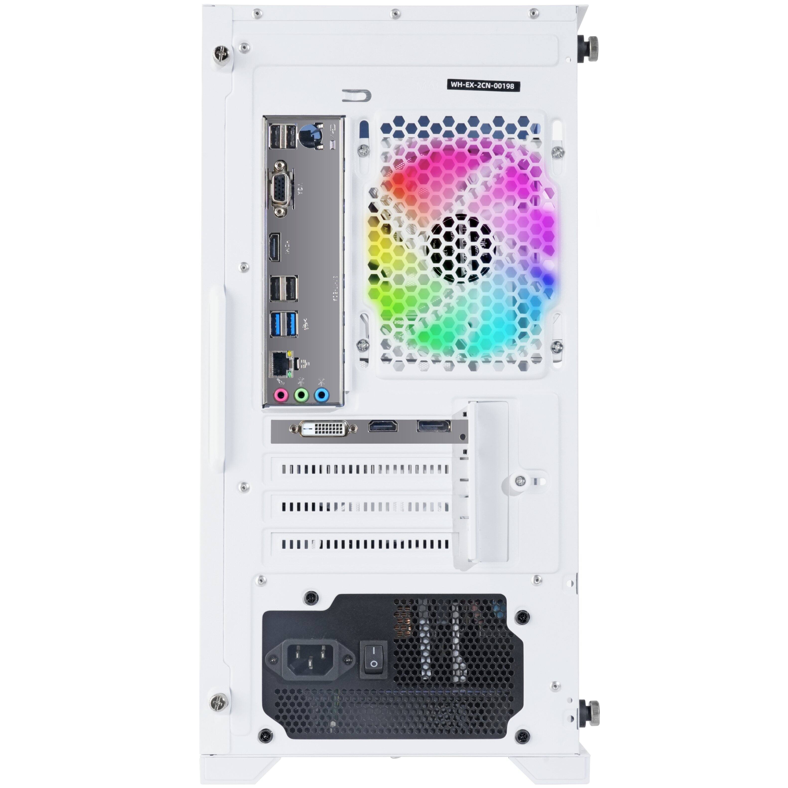 Alt View 6. Blackout Computers - Eclipse V2 - Gaming Desktop - Intel Core i7 - AMD RX 580 8GB - 16GB Memory - 1TB PCIE 3.0 SSD - Windows 11 Pro - RGB VR - Matte White.