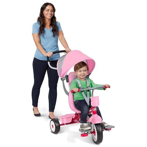 Alt View 5. Radio Flyer - RADIO FLYER TODDLER TRICYCLE BIKE STROLLER ADJUSTABLE SEAT 481PZ - PINK - Pink.