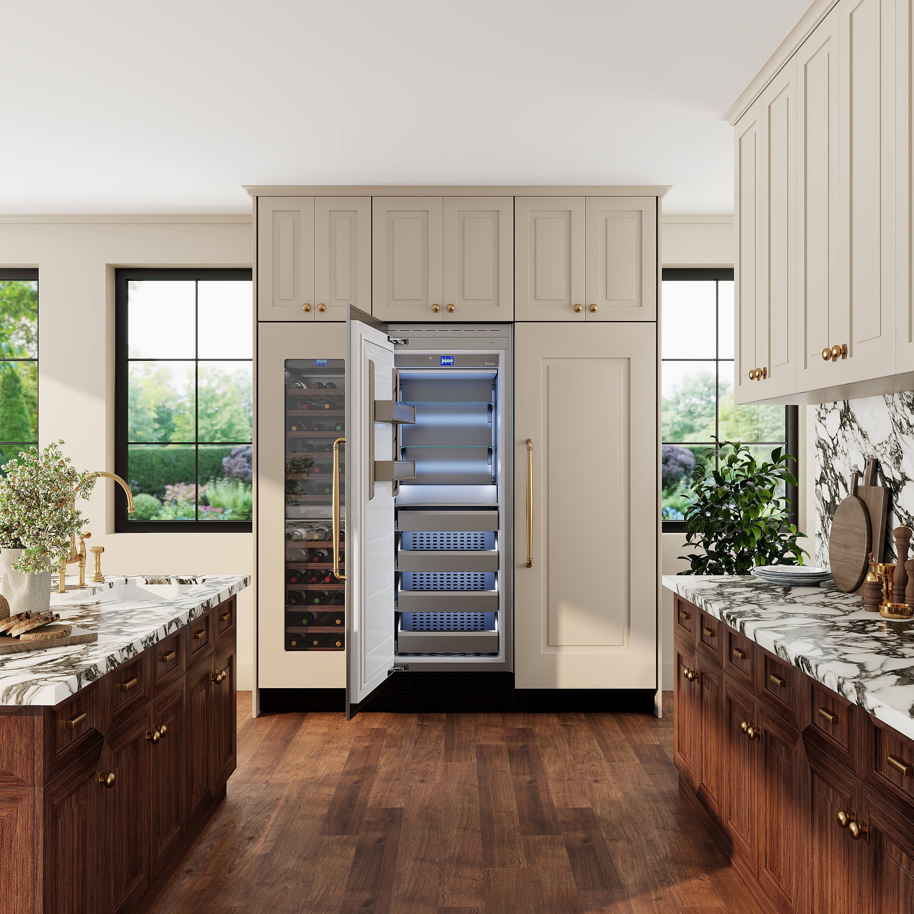Alt View 5. Viking - 18"W 7.9 cu. ft VEIL Integrated Upright Built-in Column Freezer-Custom Panel _RH - Panel Ready.