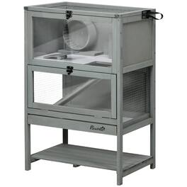 Pawhut - Hamster Cage with Storage Shelf, Large Rat Mouse Habitat Including Seesaw
