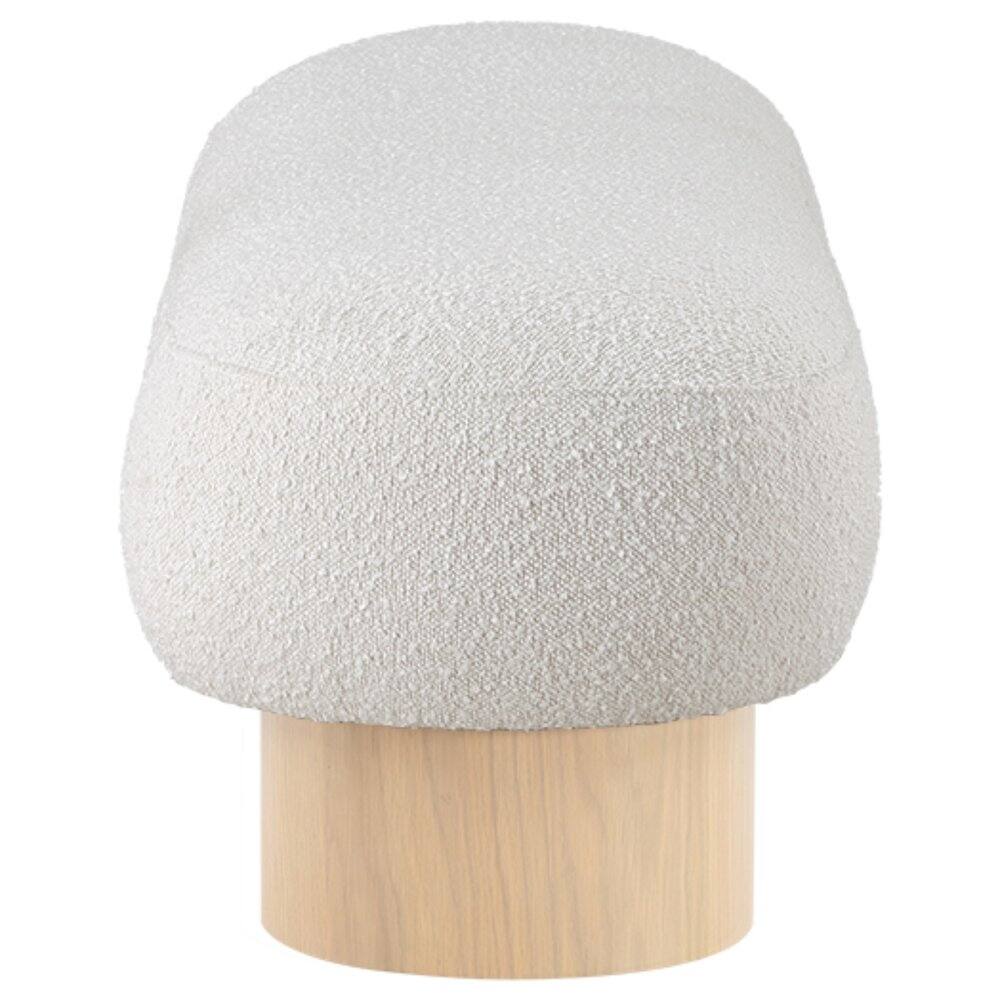 Alt View 4. Meridian Furniture - Robertson Cream Boucle Fabric Bench - Beige.