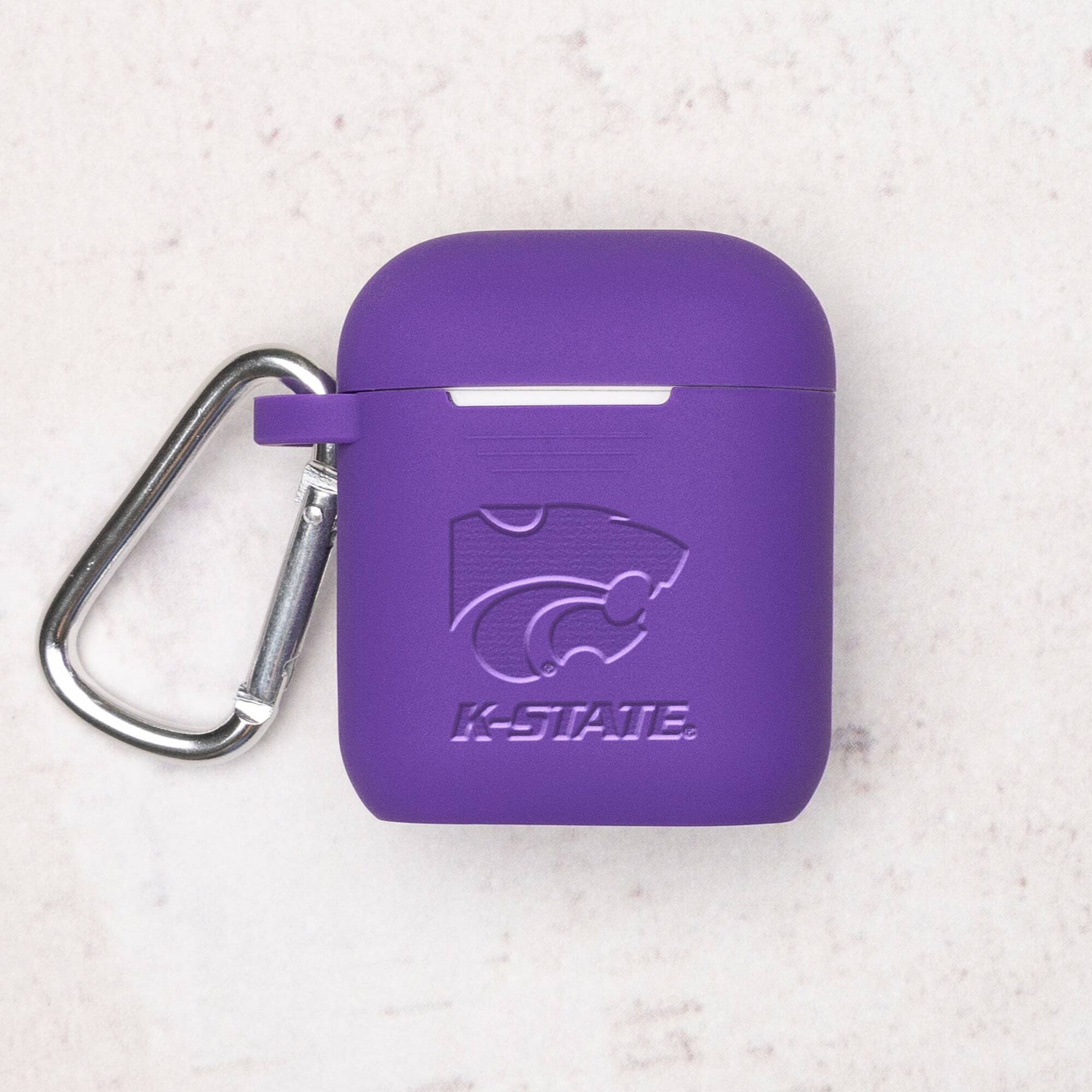 Alt View 1. Affinity Bands - Kansas State Wildcats Debossed Silicone AirPods Case Cover - Multicolor.