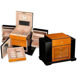 Prestige - Genova Humidor Cigar Box - Hand Rubbed Lacquer High Gloss Finish