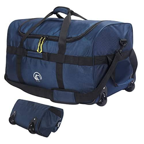 Fabibe - 85L/120L/140L Foldable Duffle Bag with Wheels Large Travel Duffel polyester compartment extra men - 85l Navy (Small)