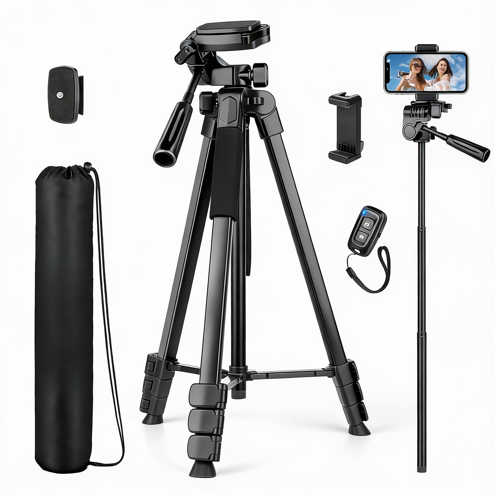 Alt View 1. METALTON - Phone Tripod Cell For Extra Long Tall Tripods Selfie Stick With Wireless Remote Extendable Holder Stand Cam... - Black.