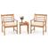 Front. Costway - 3 Pieces Acacia Wood Patio Bistro Set Outdoor Conversation Set with Cushions - Off White,Natural.