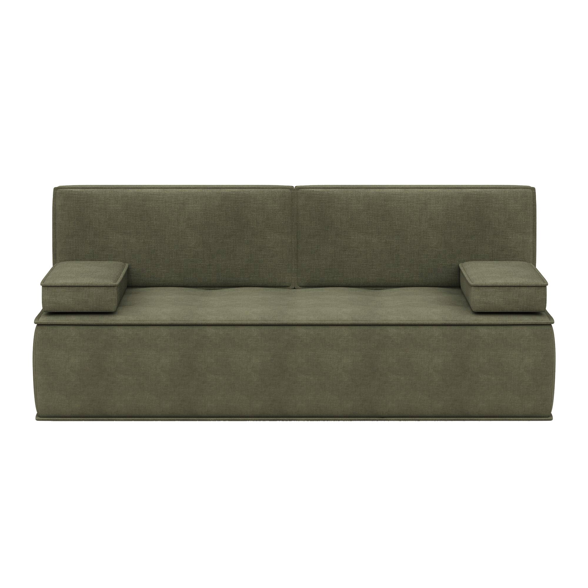 Alt View 4. luck idea - 79" Multi-Functional Fabric Sleeper Sofa, Convertible Couch Bed with Supportive Foam Cushion for Apartment & Studio - Green.