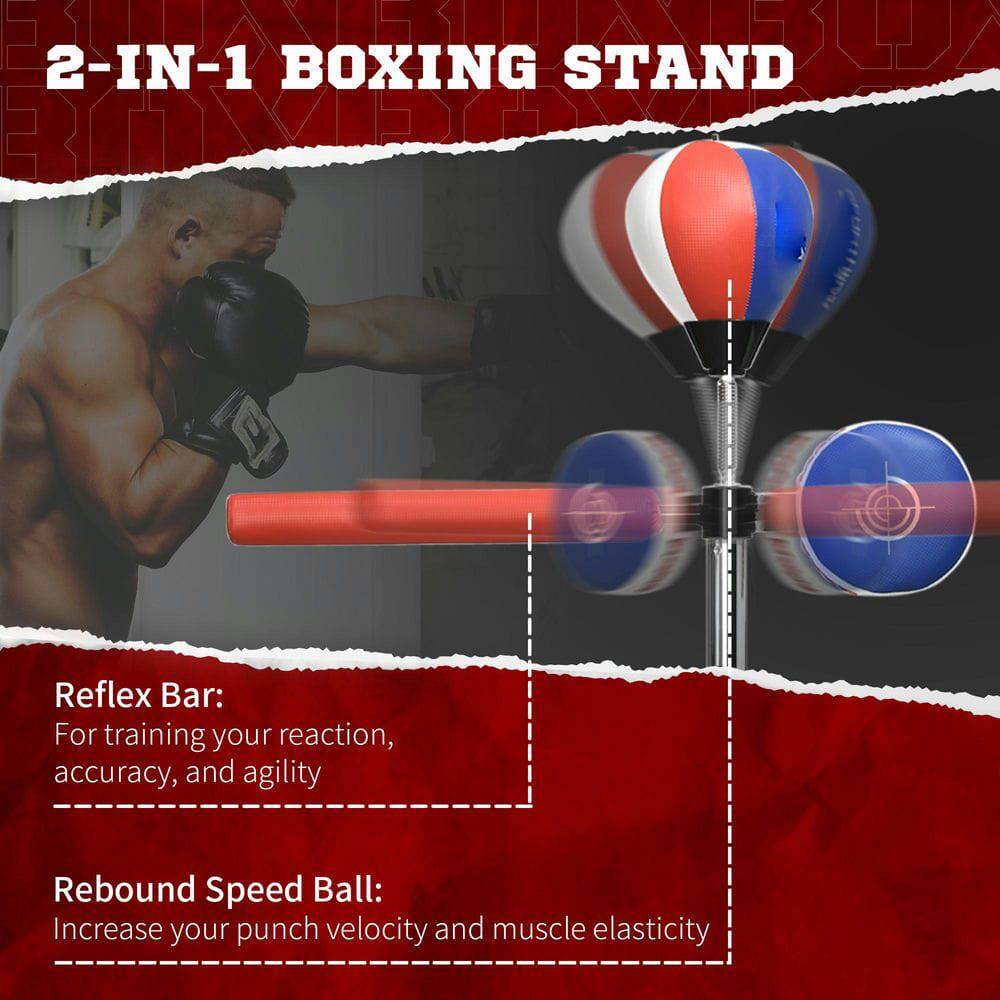 2-IN-1 BOXING STAND

Reflex Bar:
For training your reaction, accuracy, and agility

Rebound Speed Ball:
Increase your punch velocity and muscle elasticity