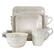 Front. Elama - Elama Ivory Lotus 16 Piece Square Dinnerware Set - Ivory.