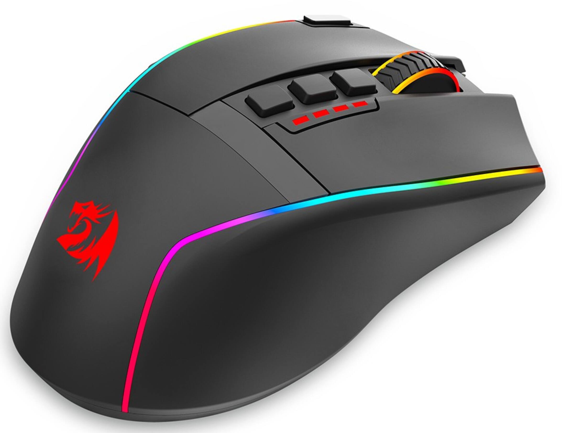 Alt View 2. REDRAGON - M915RGB-WL Wireless Gaming Mouse, 16000 DPI, 9 Programmable Buttons, Optical Sensor, RGB Backlit, USB-C Wired/2.4GHz - Black.