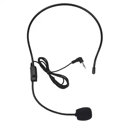 Front. Cluzine - Wired Headset Microphone, 3.5mm Jack, Noise Cancelling, for Voice Amplifier, Teacher, Tour Guide.
