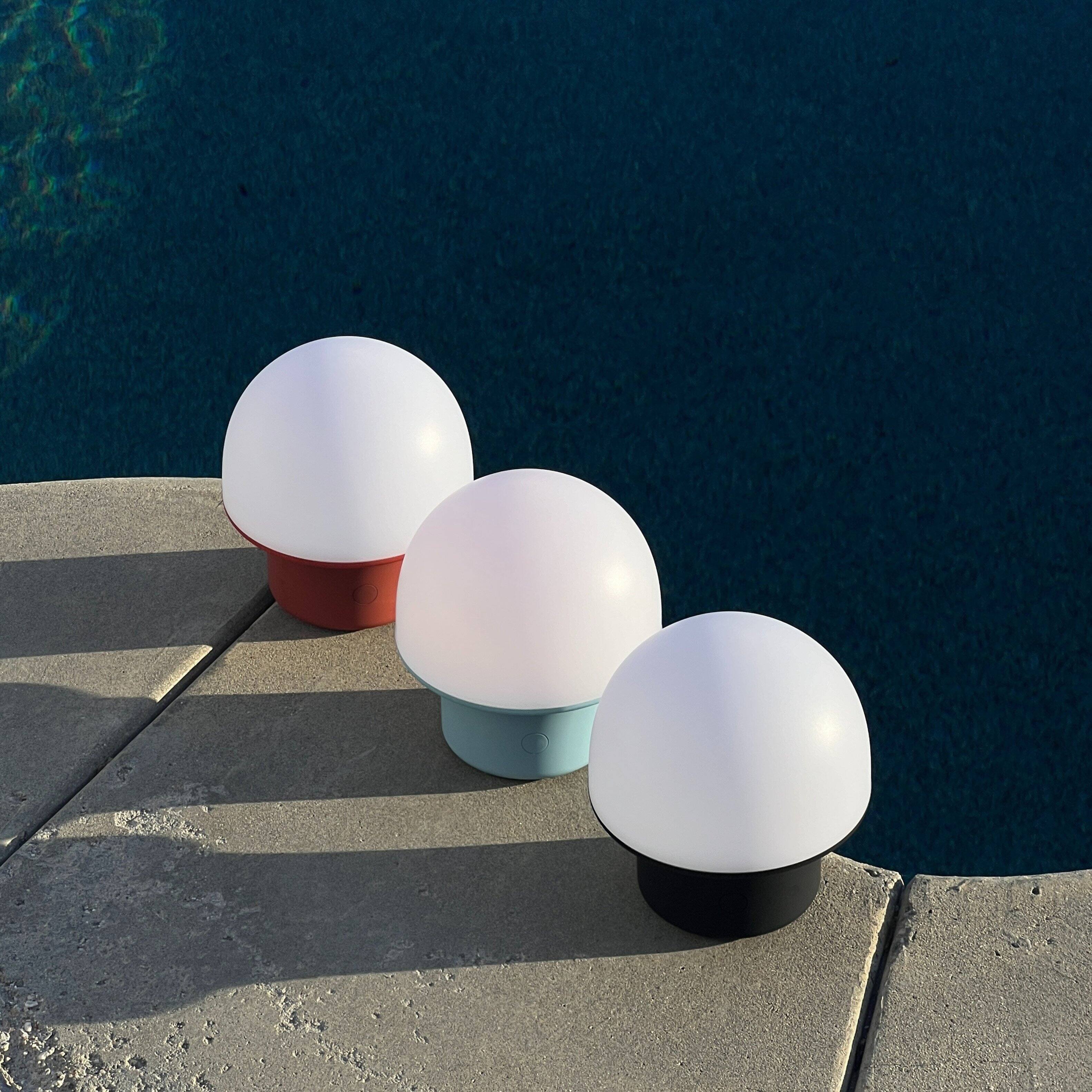 Alt View 4. Brightech - Portobello LED Modern Industrial Round Dome Dimmable Cordless Portable Indoor Outdoor Rechargeable Camping Desk Lamp - Classic Matte Black.