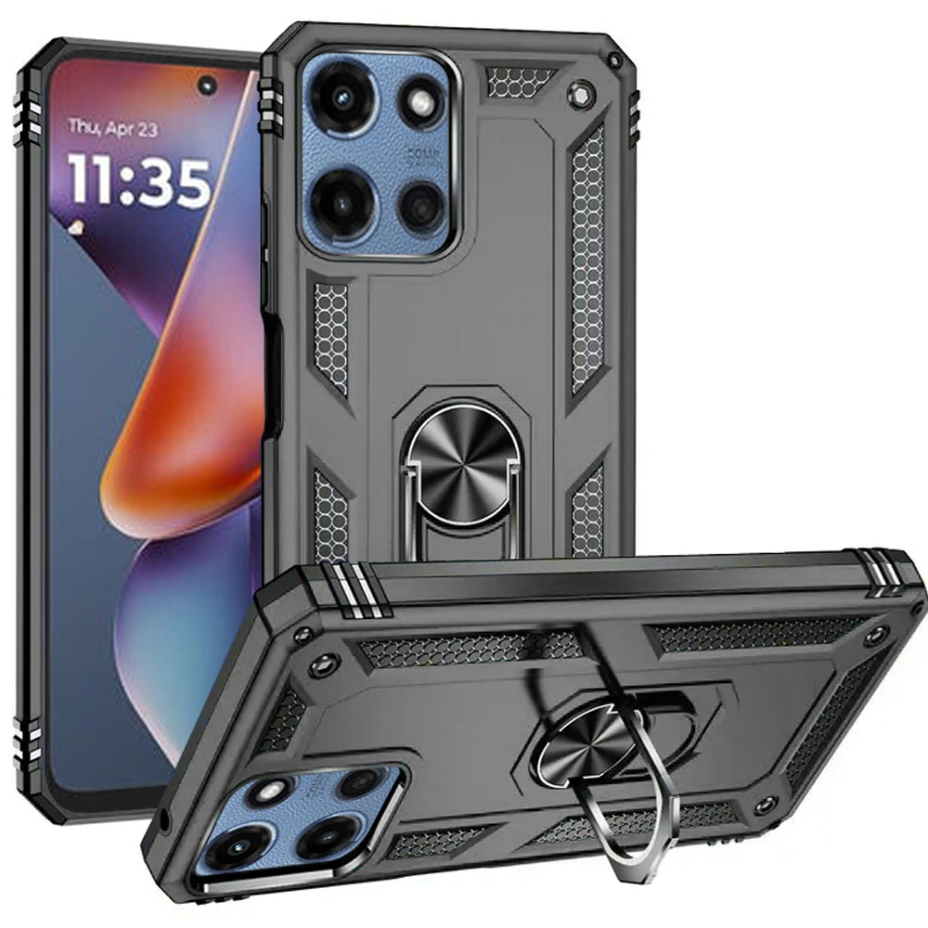 Kitcheniva - Metal Ring Kickstand Case With Tempered Glass For Moto G 2025 / 2026 / G Play 2026 Grey - Gray price history on PriceWatchPro
