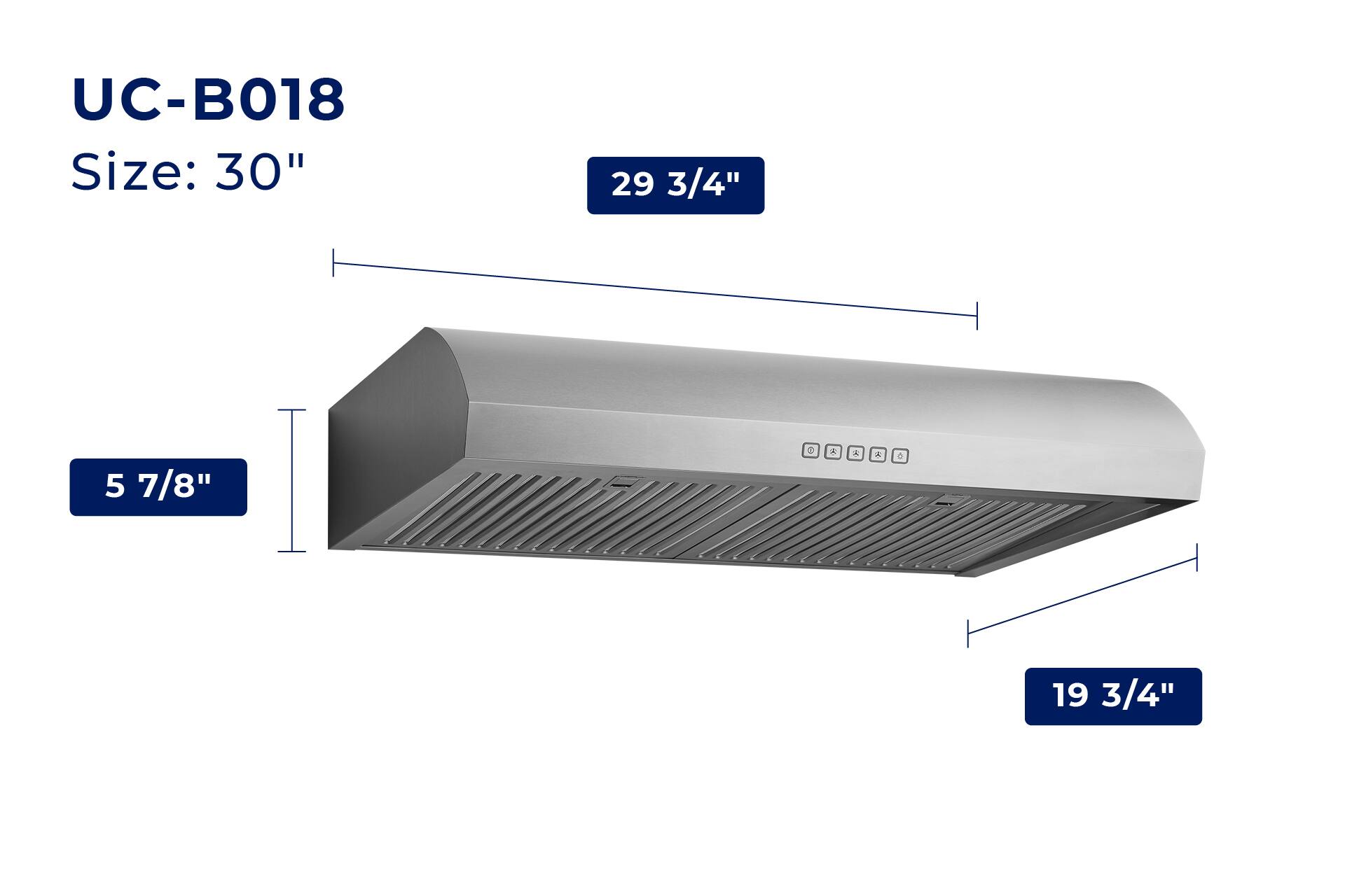 UC-B018  
Size: 30"  
29 3/4"  
5 7/8"  
19 3/4"
