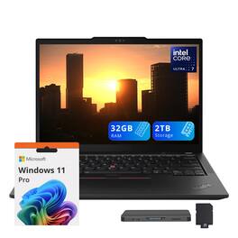 Lenovo - Upgraded - ThinkPad 13.3" WUXGA Notebook,Intel Ultra 7 165U,32GB RAM,1TB SSD+1TB Dock,Fingerprint,Backlit,Win 11 Pro - Black