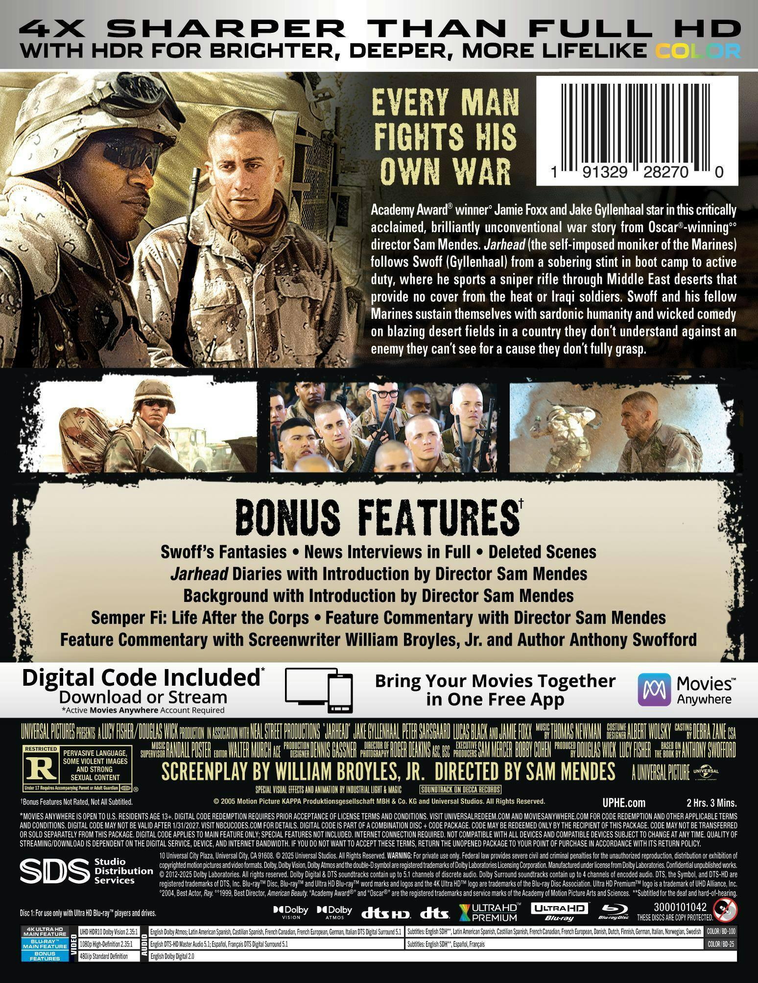 Back. Jarhead (20thAnniversary) (Steelbook)   - 4K Blu-Ray.