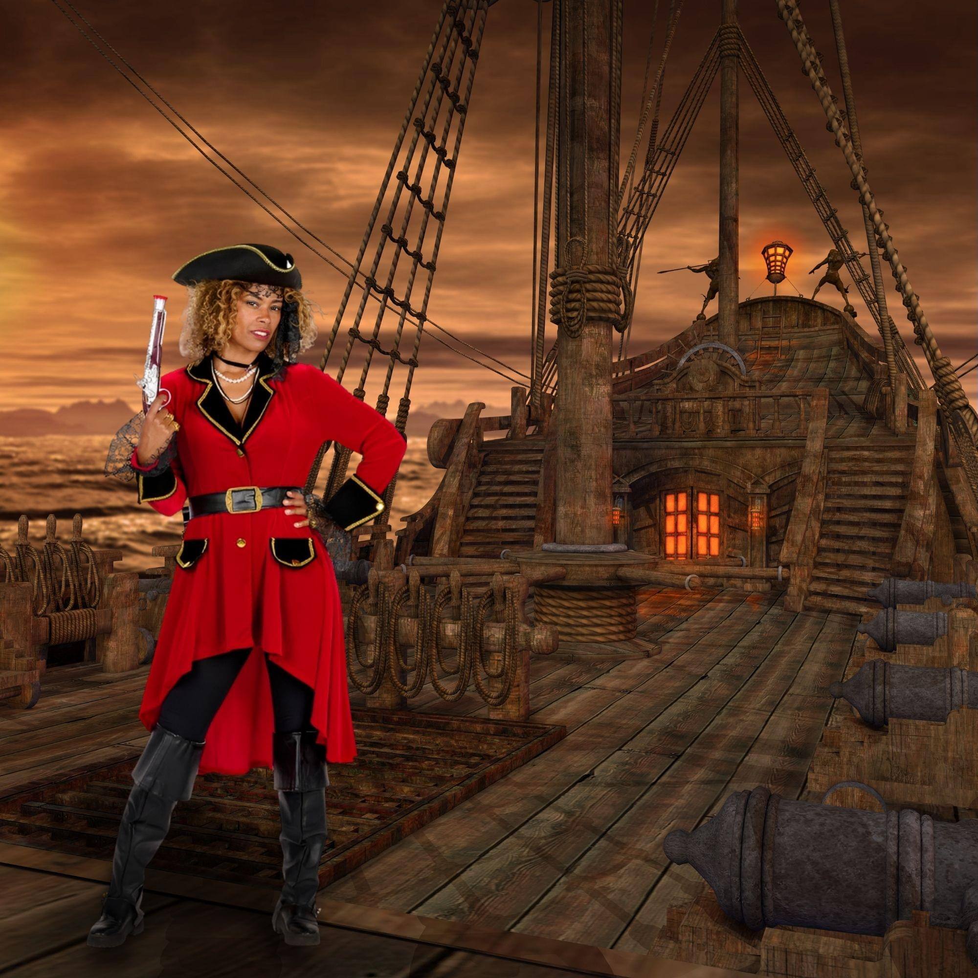 Alt View 2. Orion Costumes - Women Pirate Adult Costume Small - Red.