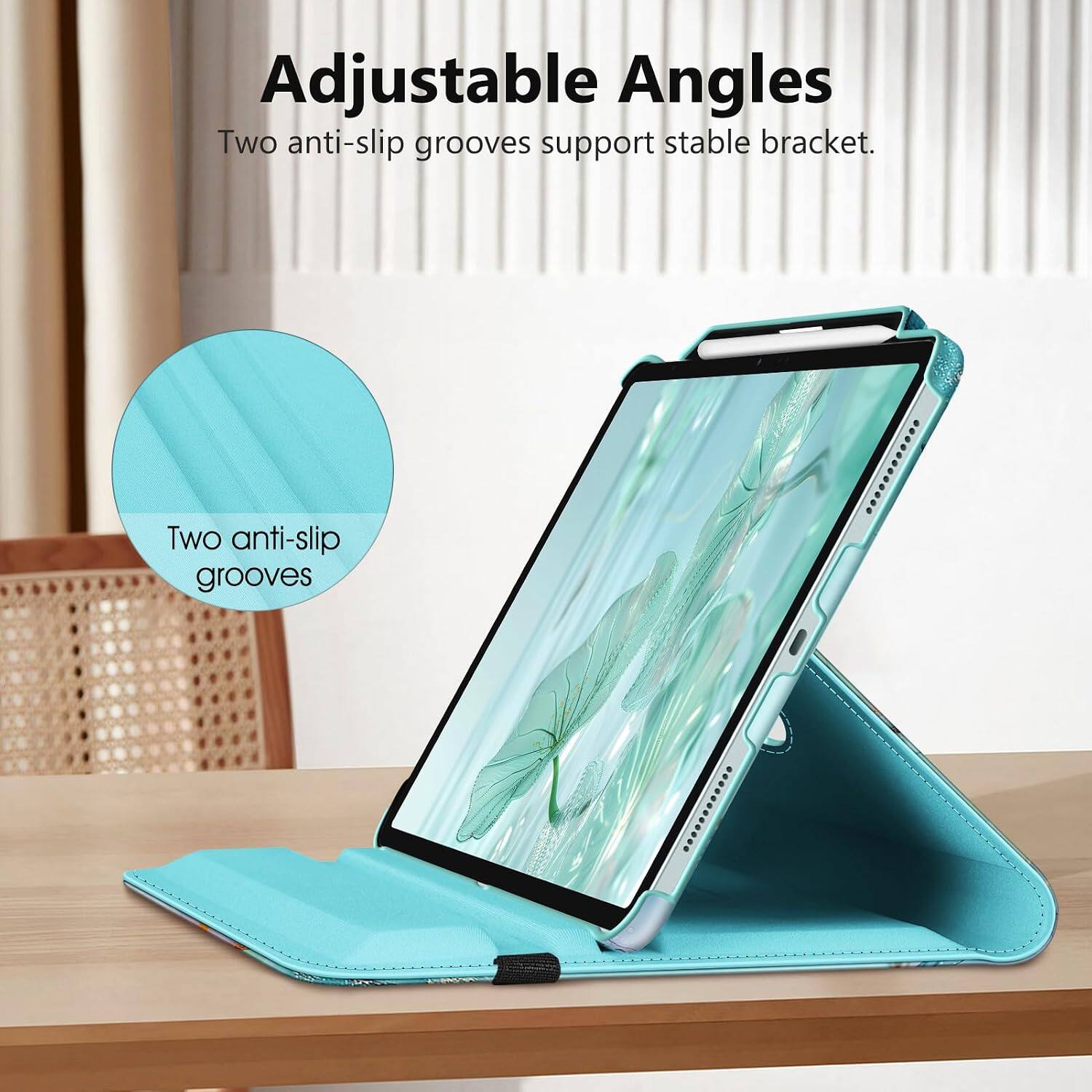 Adjustable Angles  
Two anti-slip grooves support stable bracket.  
Two anti-slip grooves