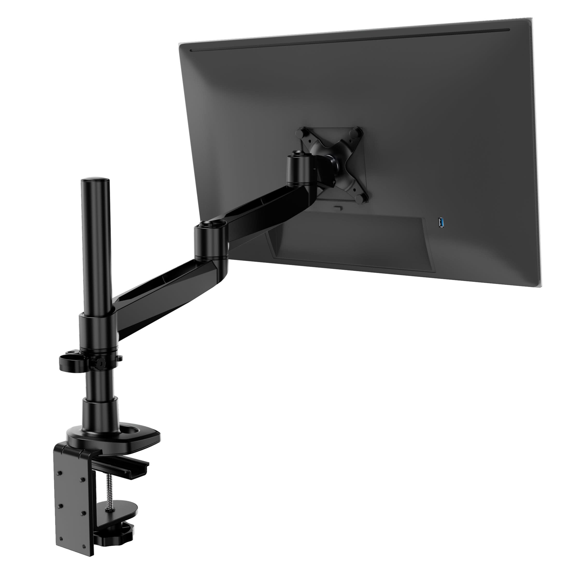 Alt View 9. Mount-It! - CLiX Series Full Motion Single Monitor Desk Mount Up to 34", Silver - Silver.