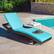 Alt View 3. Costway - 2PCS Patio Rattan Folding Lounge Chair Adjustable Cushion - Turquoise.