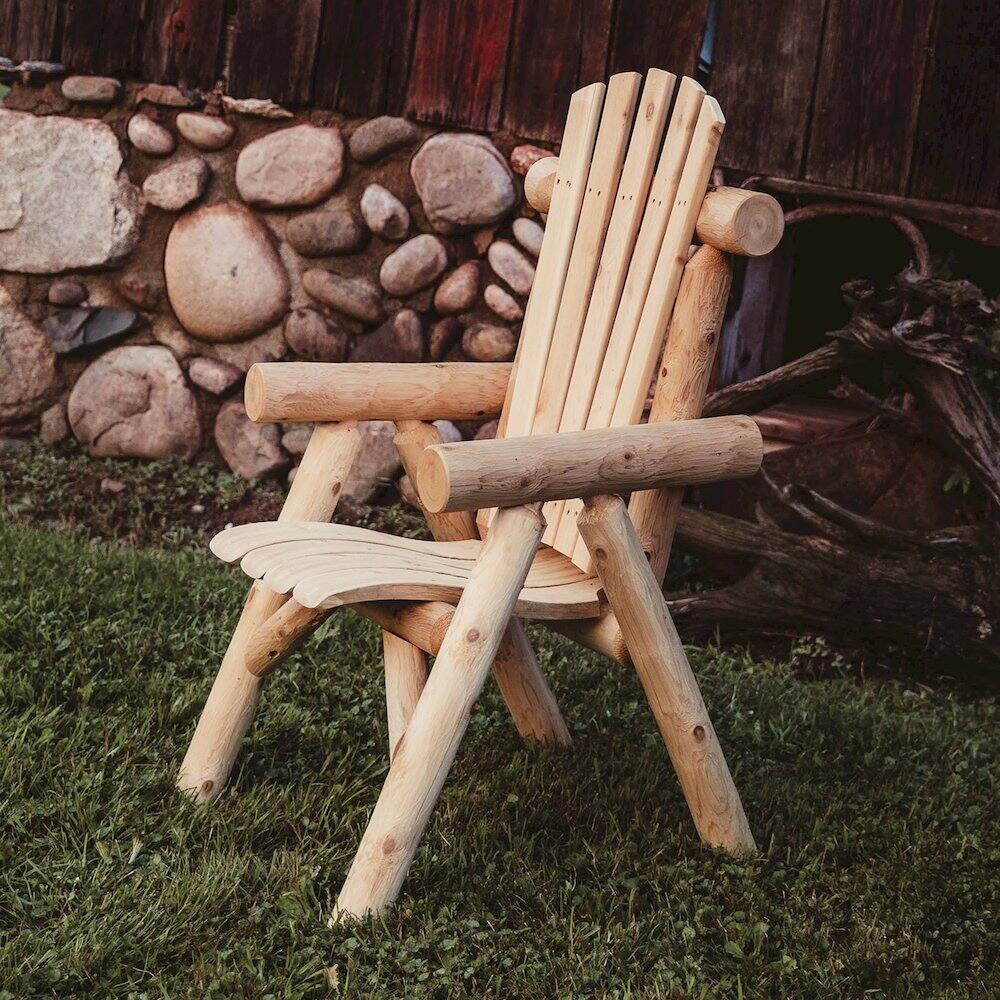 Alt View 3. Contoured Comfort - Cedar Log Dining Chair - Brown.