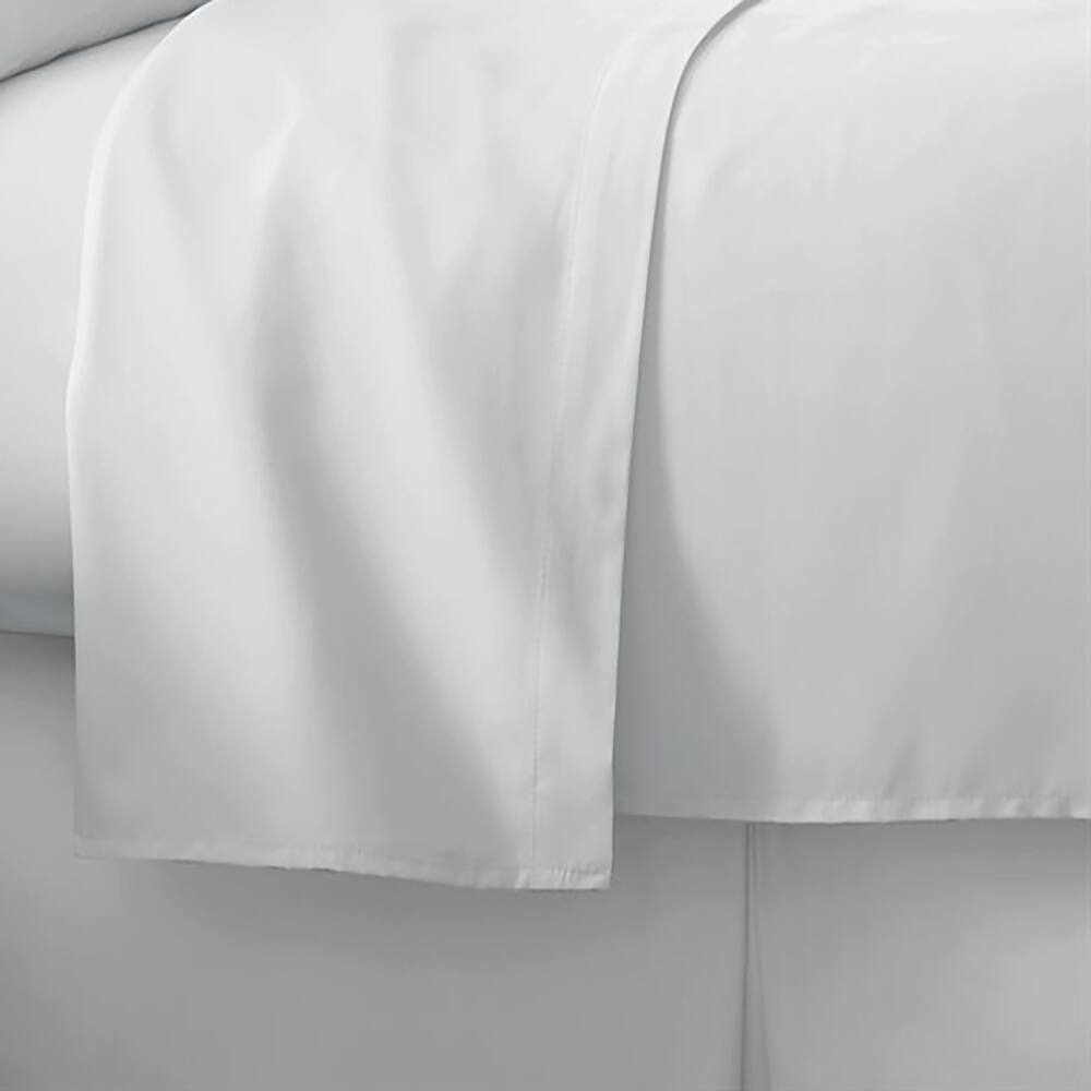 Alt View 2. Plazatex - Plazatex Luxurious Ultra Soft 100% Cotton Moisture Wicking Solid Color 4 Pieces Sheet Set Queen White - White.