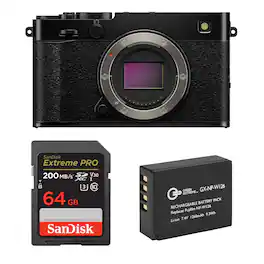 Bundle - Fujifilm - X-E5 Mirrorless Camera, Black, with 64GB Memory Card and NP-W126 Battery