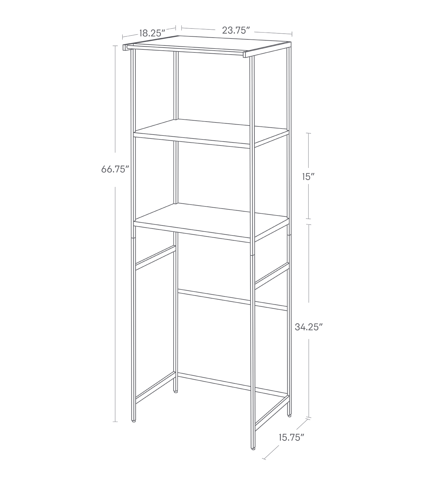 Back. Yamazaki Home - Storage Rack - 67-Inch (Fridge).
